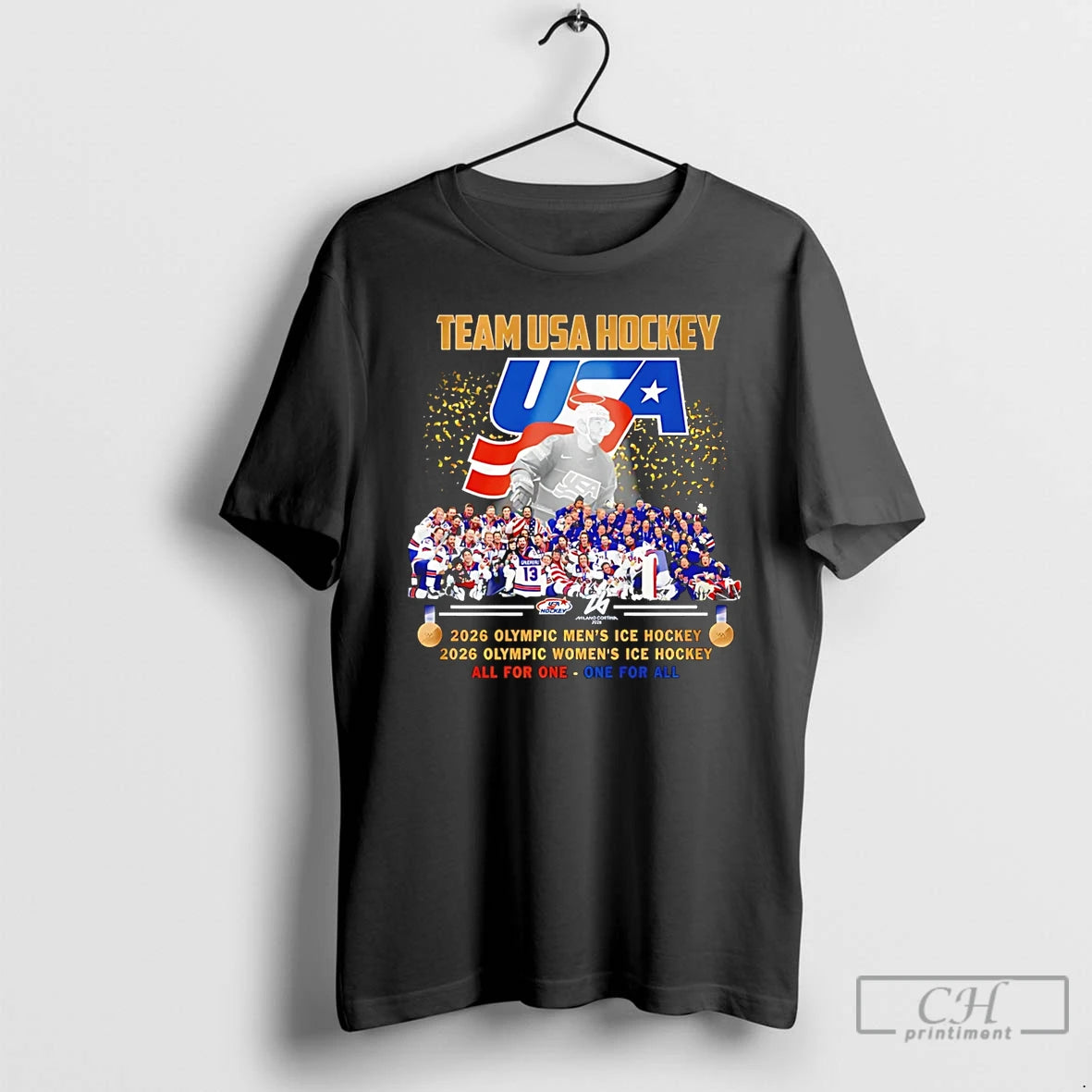Classic Team Usa Hockey Golden Glory 2026 National Champions All Team T-Shirts, Hoodie, Sweatshirt | HypeDripTees.com