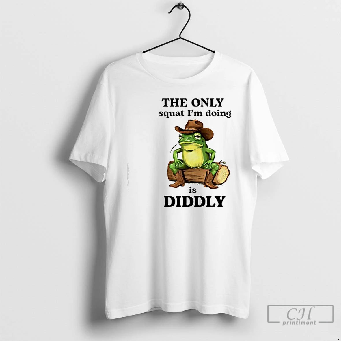Classic The Only Squat Im Doing Is Diddly Cowboy Frog T-Shirts, Hoodie, Sweatshirt | HypeDripTees.com