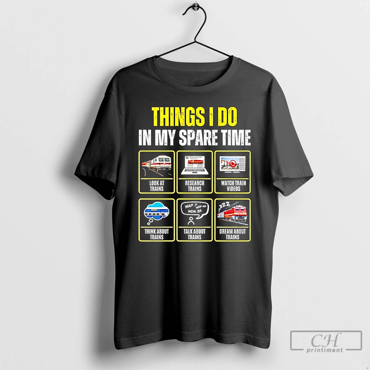 Classic Trains Things I Do In My Spare Time T-Shirts, Hoodie, Sweatshirt | HypeDripTees.com