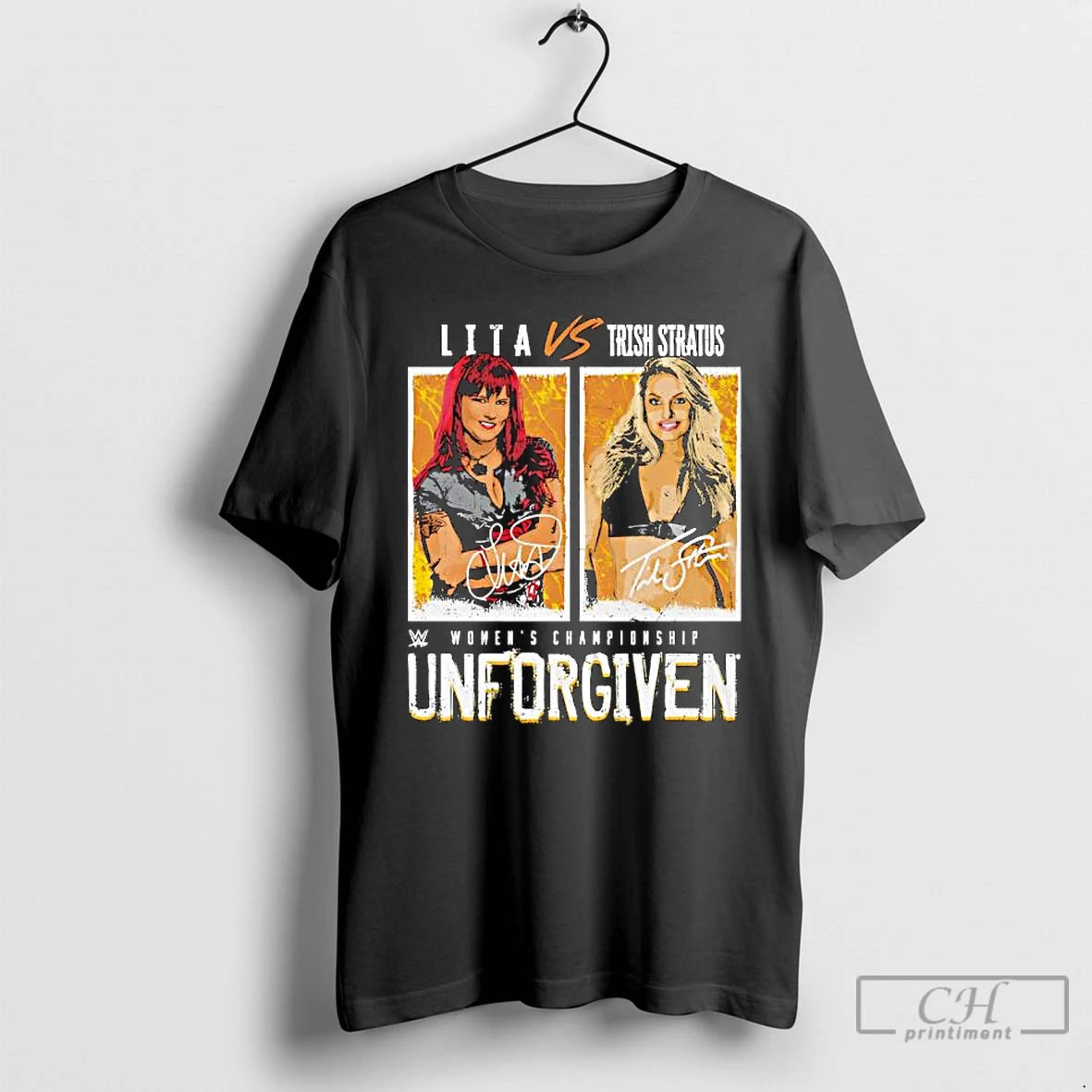 Classic Trish Stratus Vs Lita Match Womens Championship Unforgiven Signatures T-Shirts, Hoodie, Sweatshirt | HypeDripTees.com