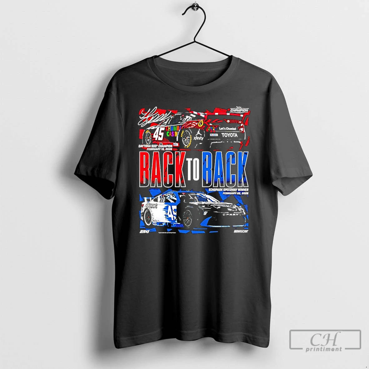 Classic Tyler Reddick Back To Back Wins Daytona 500 Champions 2026 Back T Shirts Sweater Hoodie, Sweatshirt