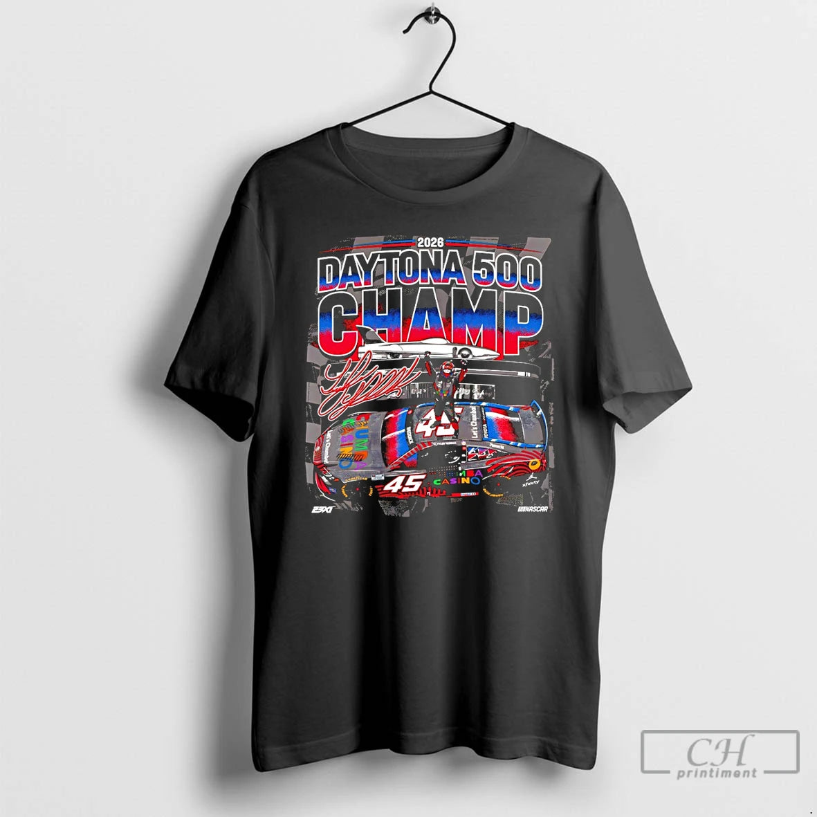 Classic Tyler Reddick Daytona 500 Champ 23xi Racing Nascar Signature T-Shirts, Hoodie, Sweatshirt | HypeDripTees.com