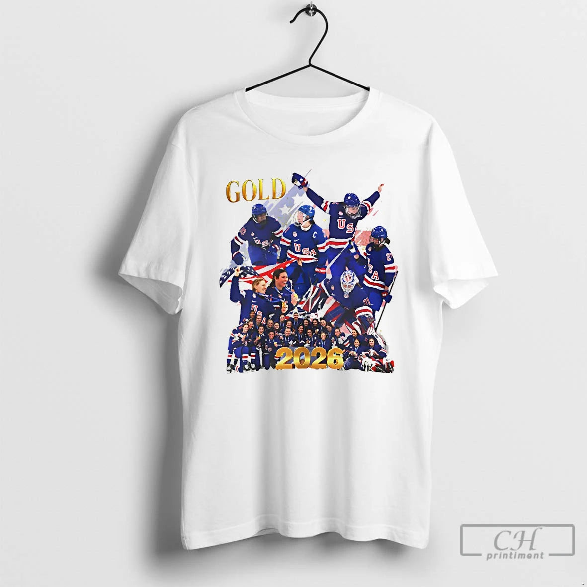 Classic Usa Hockey Champions Olympic 2026 Gold Milano Cortina 2026 Winter T-Shirts, Hoodie, Sweatshirt | HypeDripTees.com
