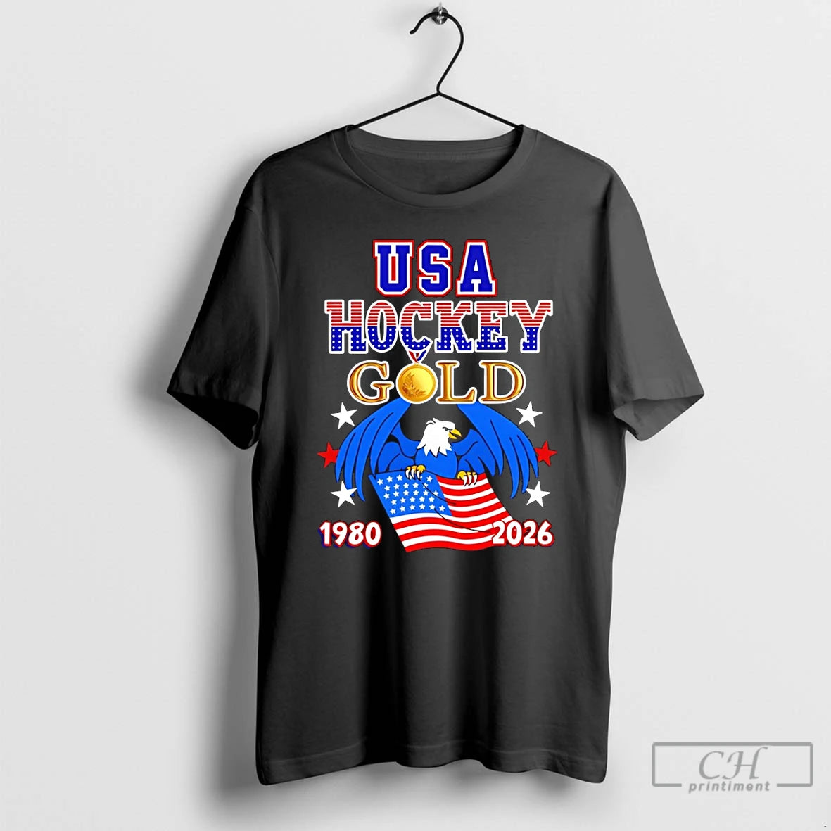 Classic Usa Hockey Gold American Flag 1980 2026 Olympic Milano Cortina 2026 Winter Sports T-Shirts, Hoodie, Sweatshirt