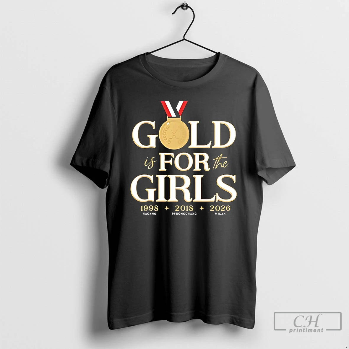 Classic Usa Hockey Gold Is For The Girls T-Shirts, Hoodie, Sweatshirt | HypeDripTees.com