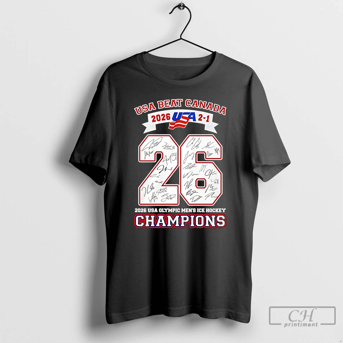 Classic Usa Beat Canada 2026 2 1 Usa Olympic Mens Ice Hockey Champions T Shirts Hoodie, Sweatshirt | HypeDripTees.com