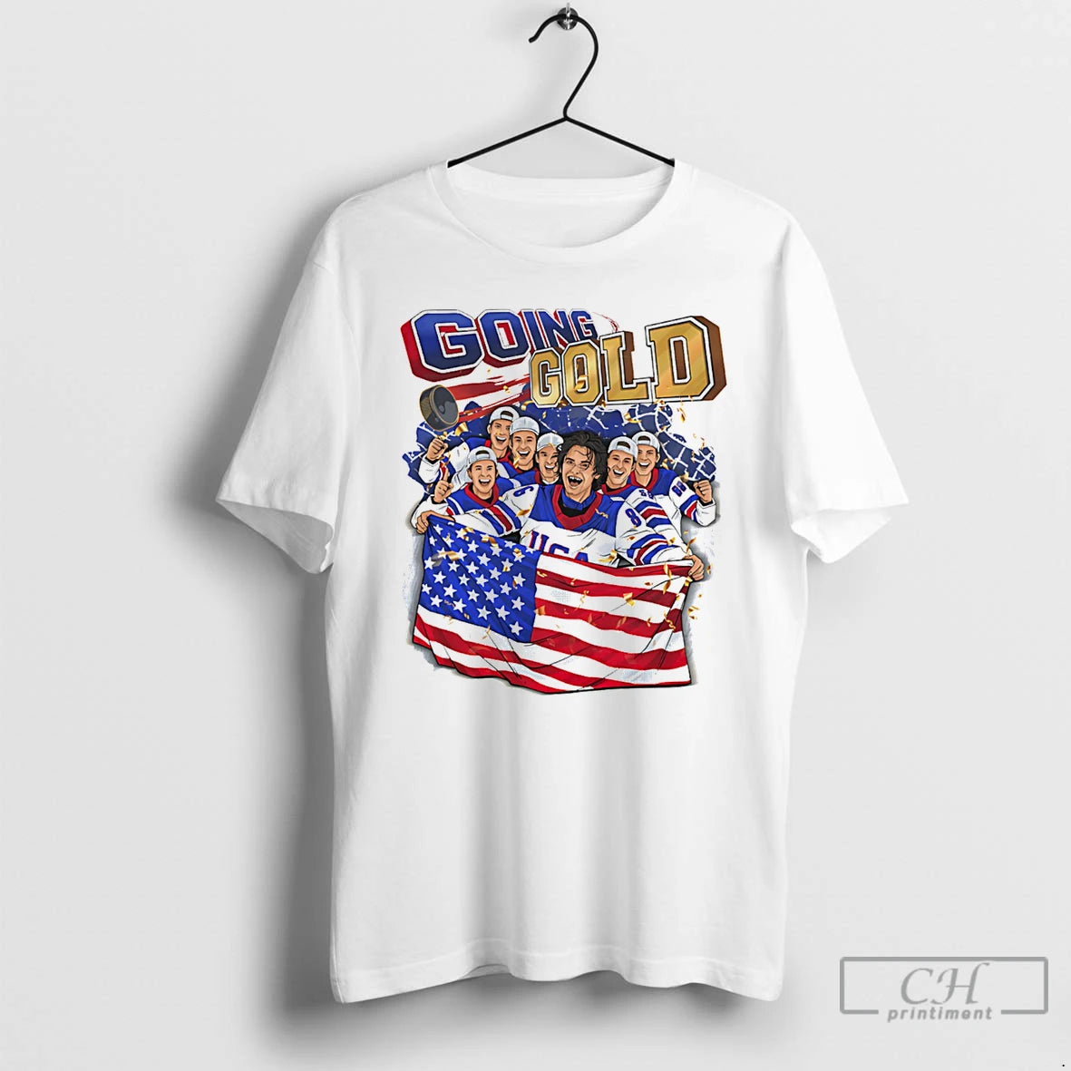 Classic Usa Hockey Going Gold Olympic Champions 2026 Paint T-Shirts, Hoodie, Sweatshirt | HypeDripTees.com