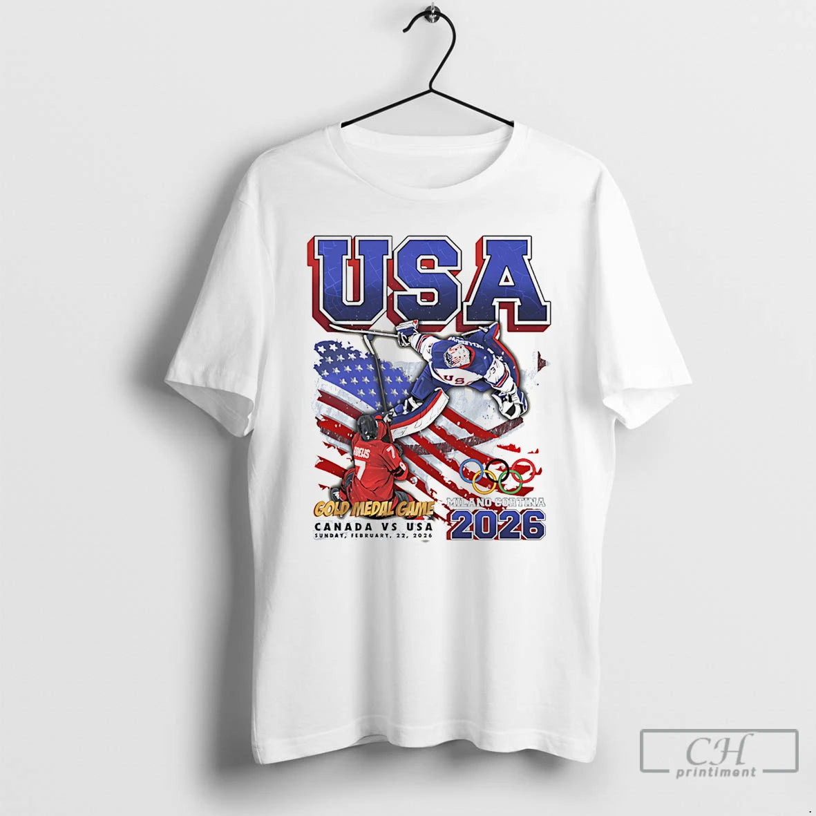 Classic Usa Hockey Gold Medal Dame Milano Cortina 2026 Paint T-Shirts, Hoodie, Sweatshirt | HypeDripTees.com