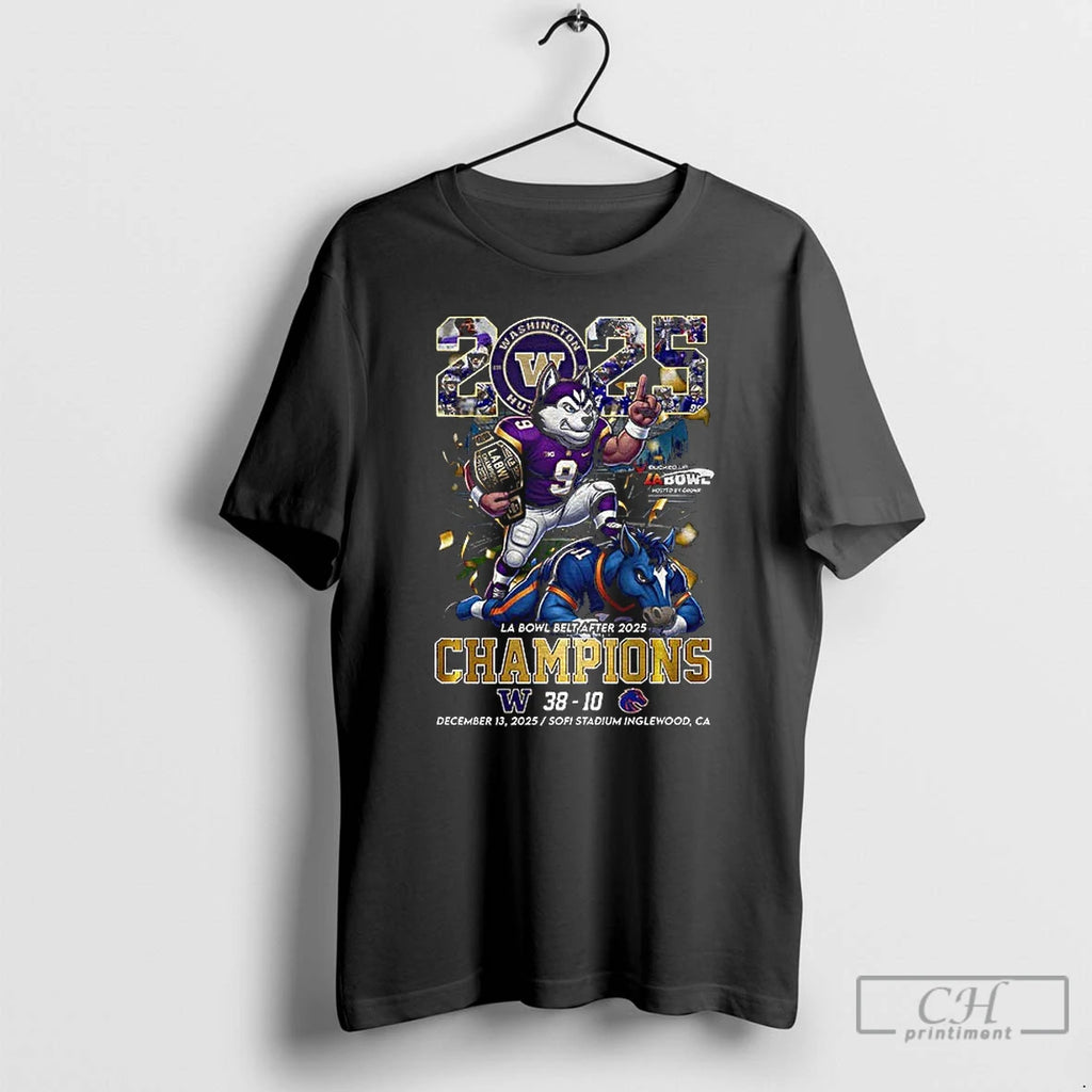 Classic Washington Huskies Beat Boise State Broncos La Bowl Belt After 2025 Champions T Shirts