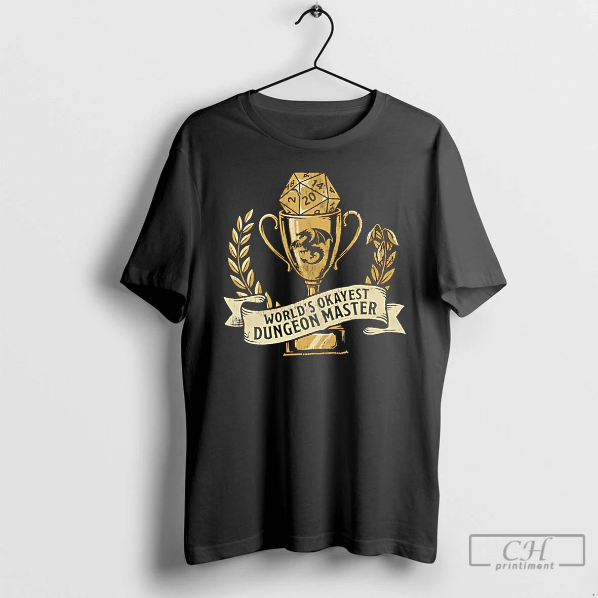 Classic Worlds Okayest Dungeon Master Trophy Wizard T-Shirts, Hoodie, Sweatshirt | HypeDripTees.com