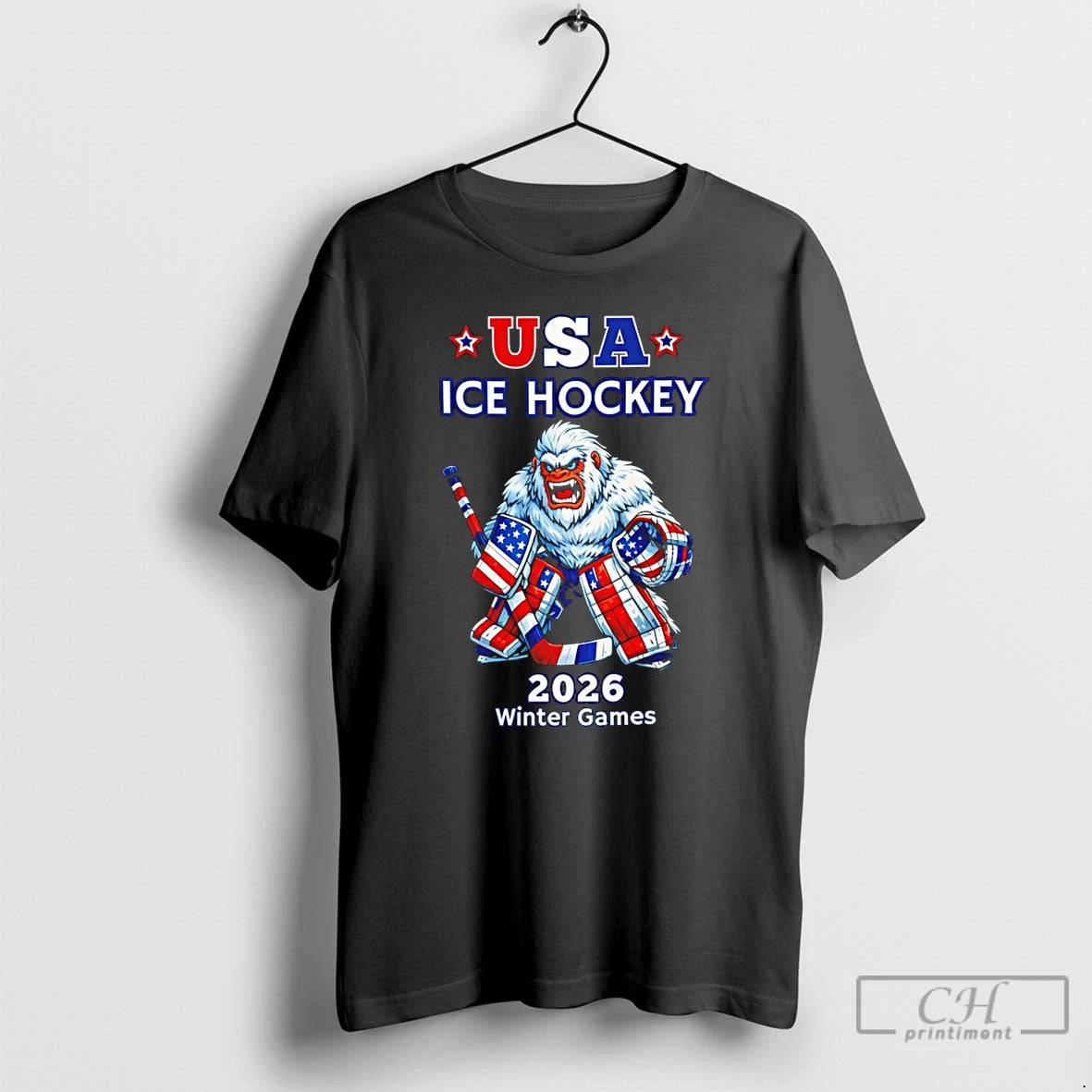 Classic Yeti Bigfoot Ice Hockey Usa 2026 Winter Games Olympic T-Shirts, Hoodie, Sweatshirt | HypeDripTees.com