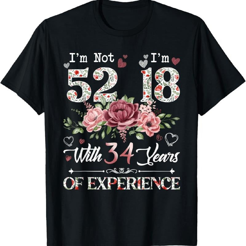 Classy 52 Years Young T-Shirt With Elegant Rose Wreath Hoodie, Sweatshirt | HypeDripTees.com
