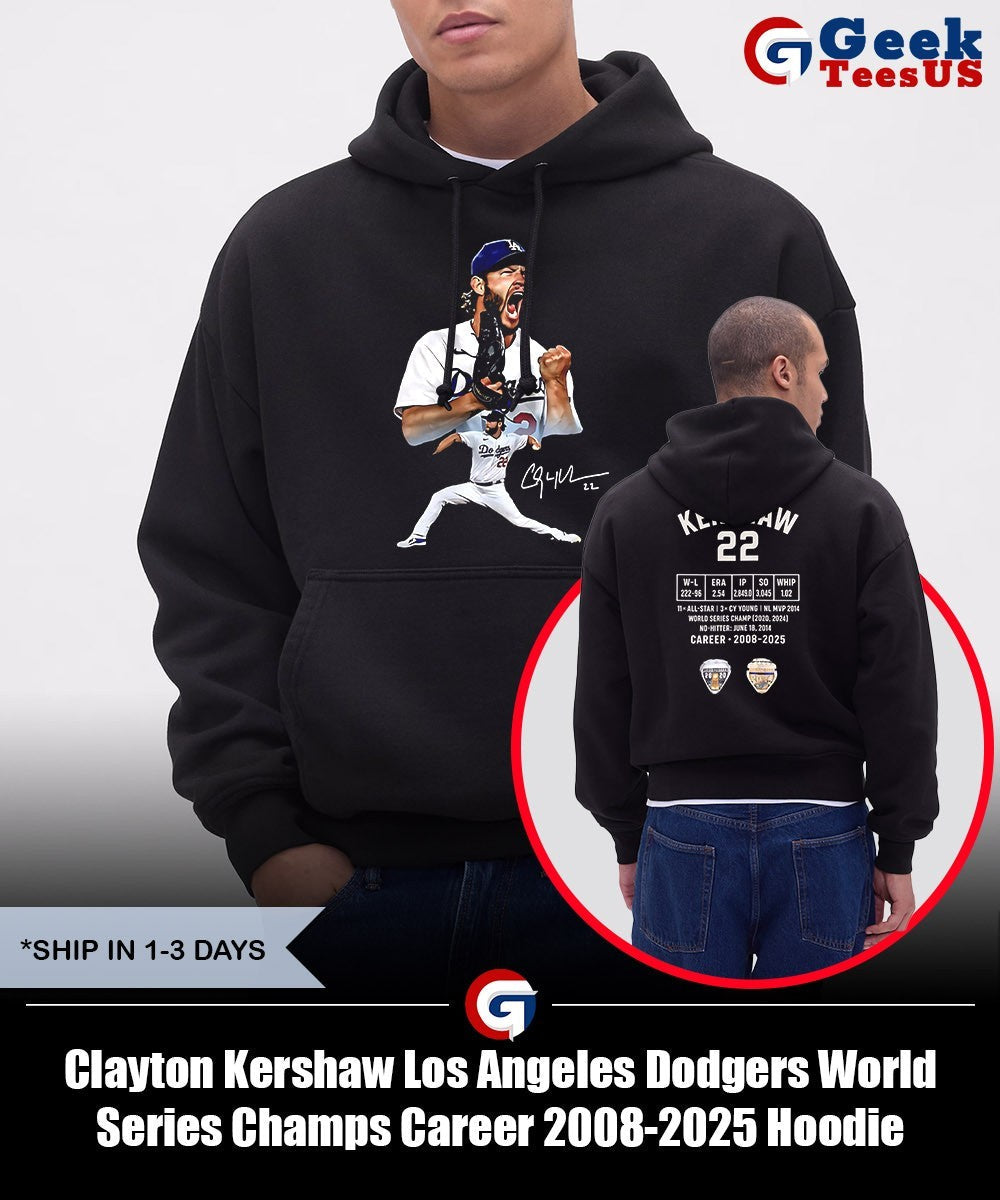 Clayton Kershaw Los Angeles Dodgers World Series Champs Career 2008-2025 shirt