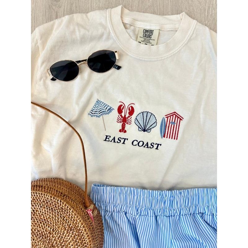 Coastal Classic 'East Coast' Embroidered T-Shirt Hoodie, Sweatshirt | HypeDripTees.com