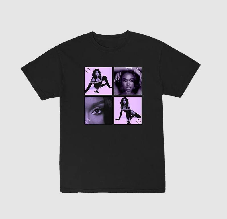 Coco Purple Photo T-Shirt in Black Hoodie, Sweatshirt | HypeDripTees.com