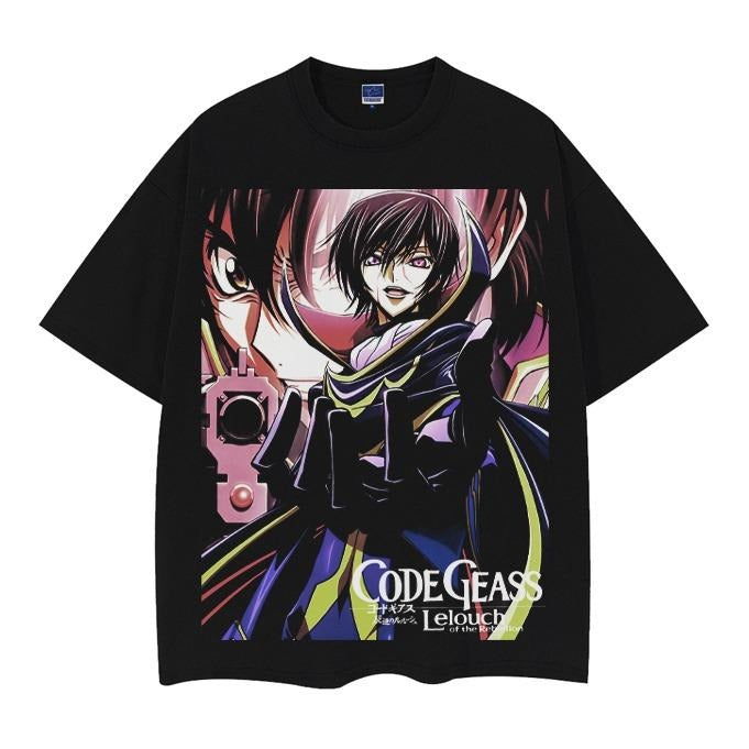 Code Geass "Lelouch's Advance" Vintage Oversized Tee Anime T-shirt 100% Cotton Original Design Men's Top Streetwear...