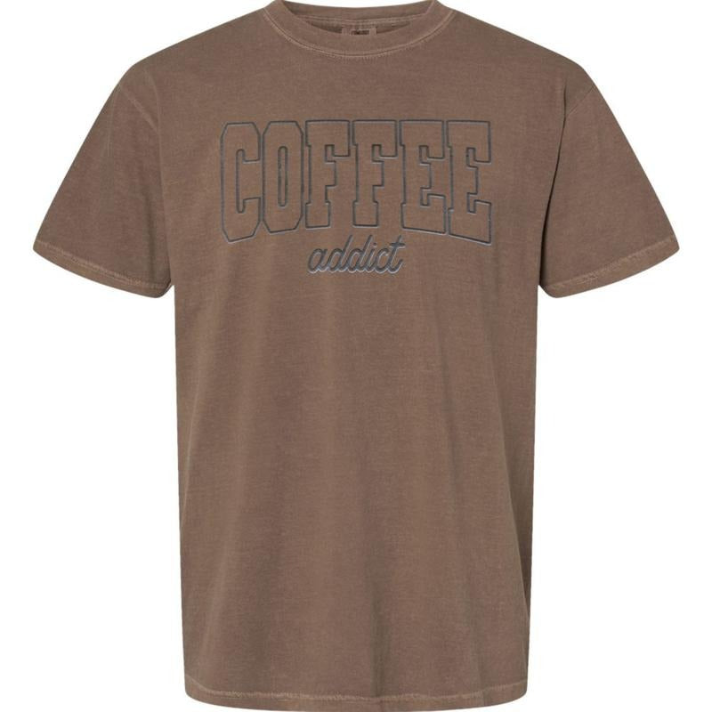 Coffee Addict Puff Print Comfort Colors T-Shirt Hoodie, Sweatshirt | HypeDripTees.com