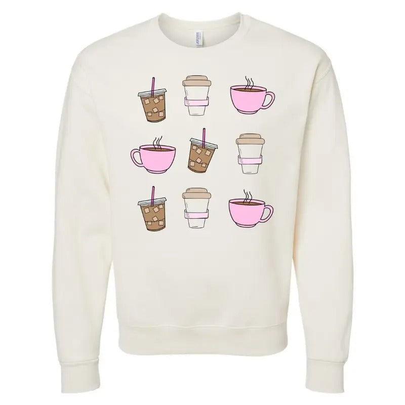 'Coffee Girlie' Crewneck Sweatshirt T-Shirts, Hoodie | HypeDripTees.com