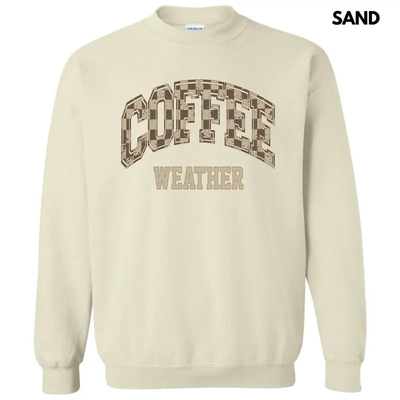 Coffee Weather Checkered Sweatshirt 'NLB' T-Shirts, Hoodie | HypeDripTees.com