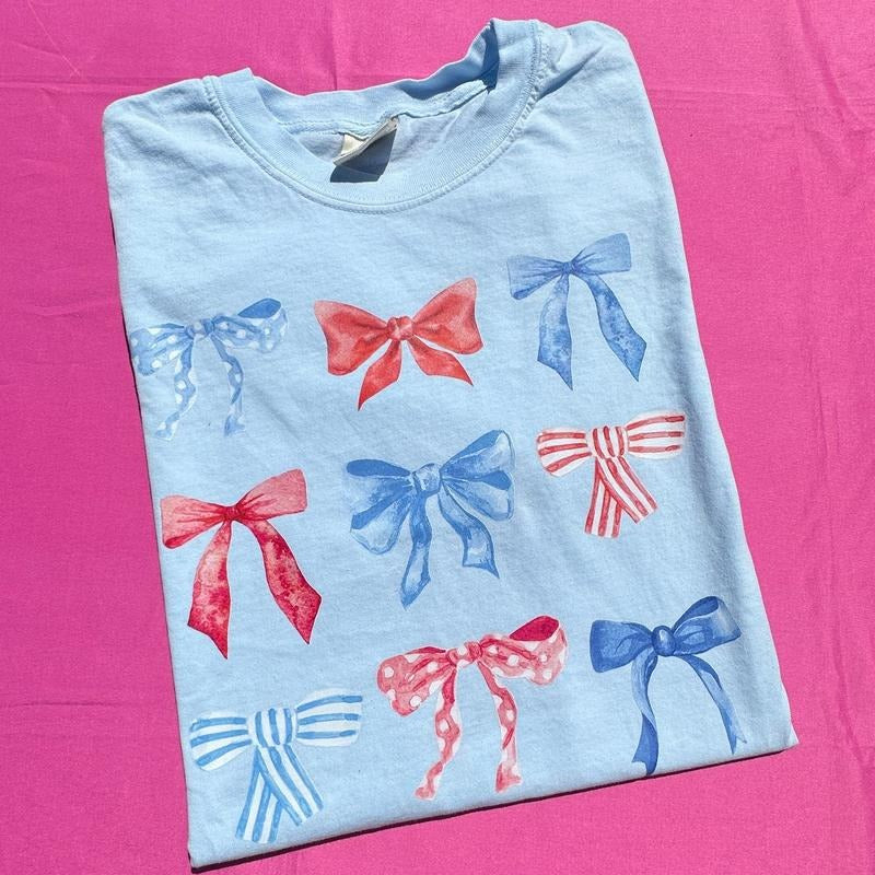 Collage Red White & Bows Coquette Comfort Colors T-Shirt 'NLB' Hoodie, Sweatshirt | HypeDripTees.com