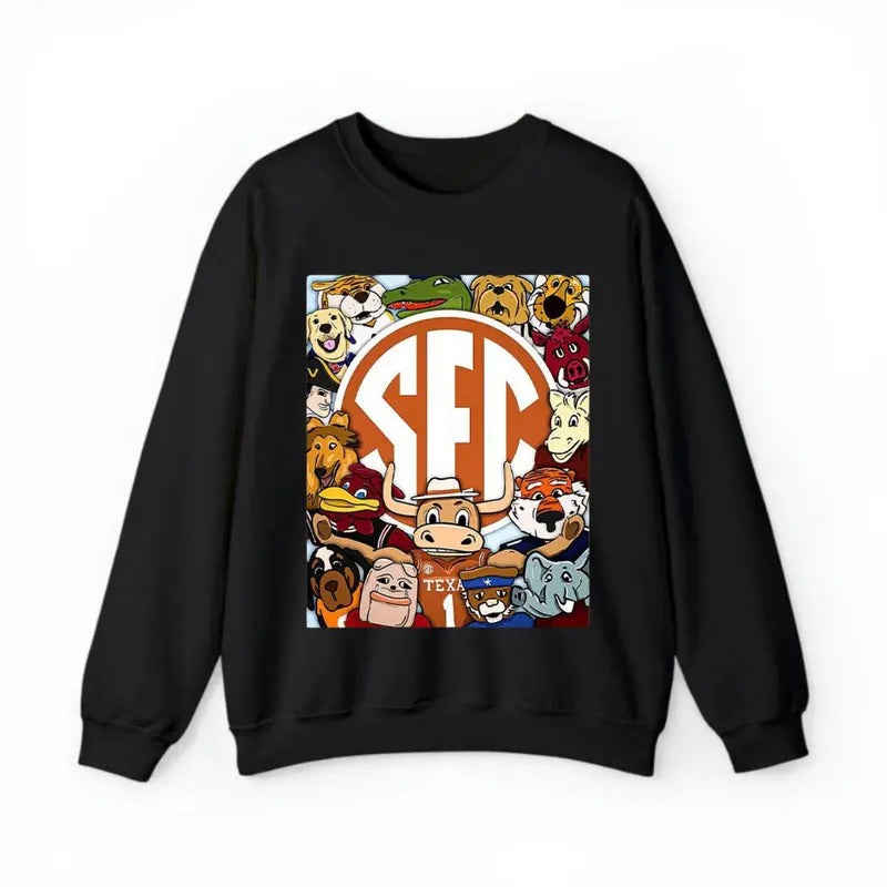 College Football Team Sweatshirt, SEC South Eastern Conference Mascots Sweatshirt, SEC Unisex Mascot Sweatshirt, Vintage...