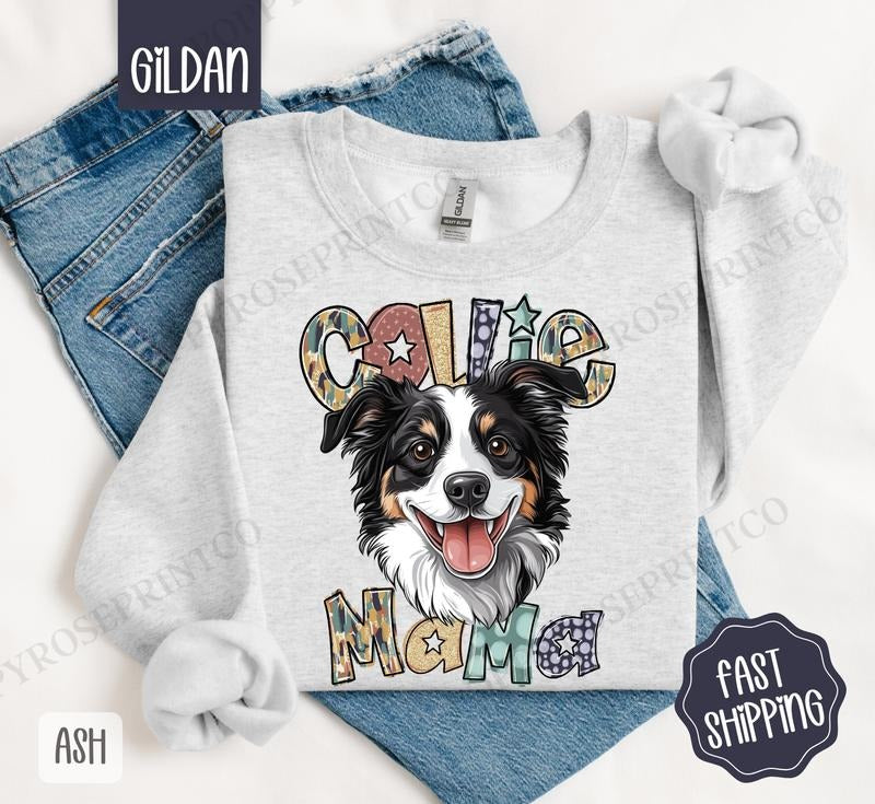 Collie Mama Dog Mama Cute Dog Mom T-Shirts, Hoodie, Sweatshirt