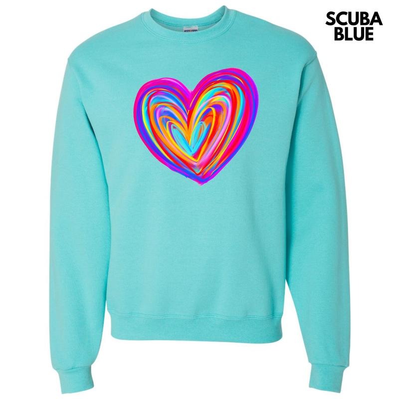 Color Crazy Heart Sweatshirt 'NLB' T-Shirts, Hoodie | HypeDripTees.com