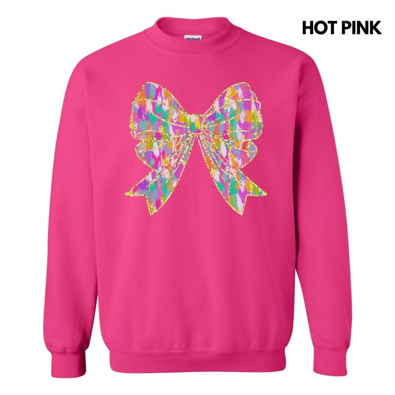 Colorful Brushstroke Bow Sweatshirt 'NLB' T-Shirts, Hoodie | HypeDripTees.com