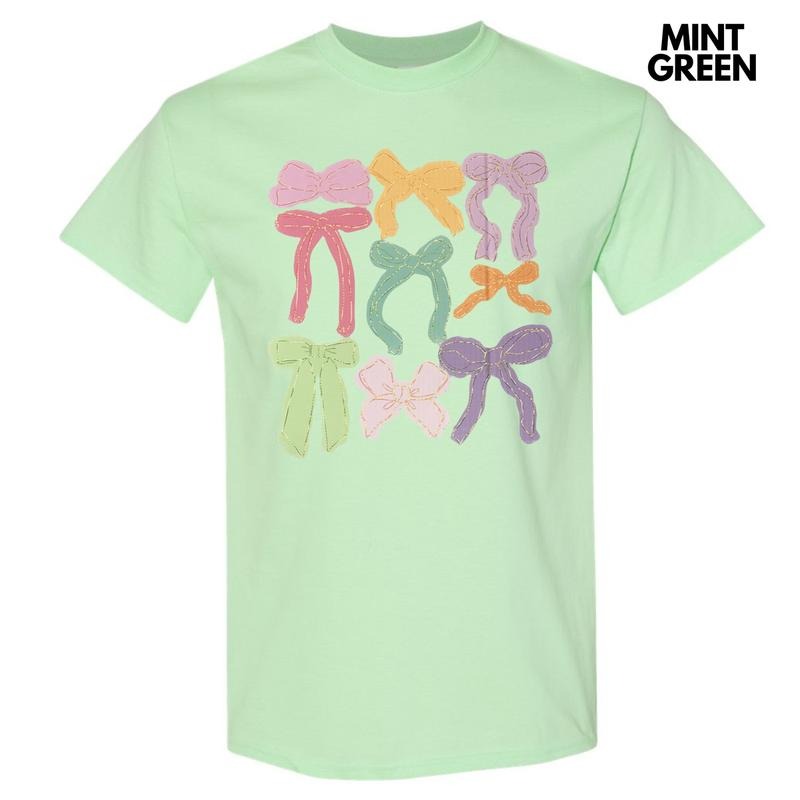 Colorful Coquette Bows Gildan Short Sleeve T-Shirt Hoodie, Sweatshirt | HypeDripTees.com