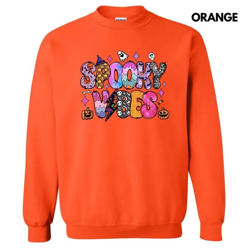 Colorful Spooky Vibes Sweatshirt 'NLB' T-Shirts, Hoodie | HypeDripTees.com