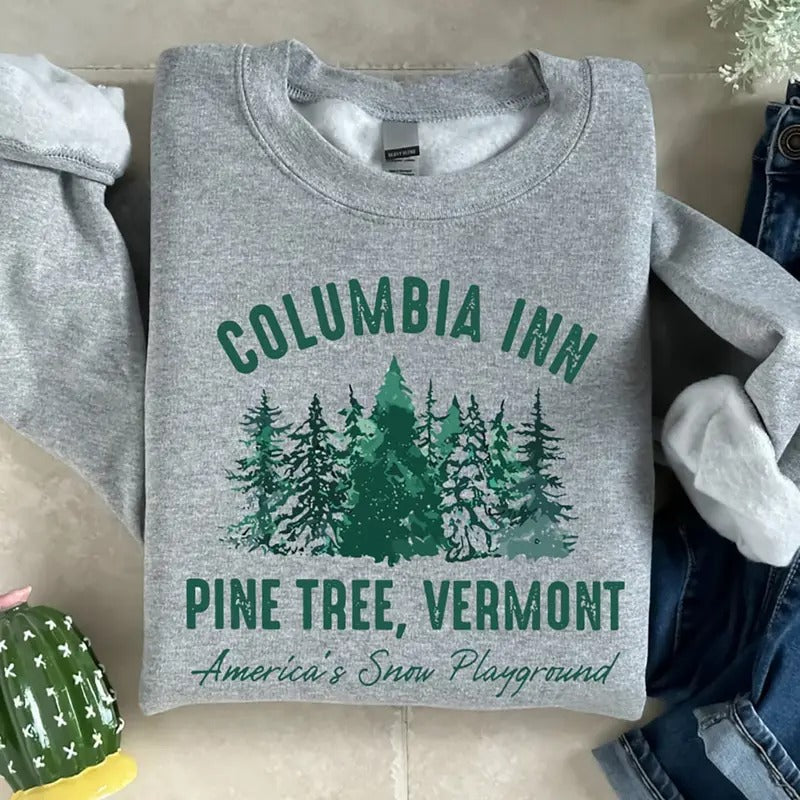 Columbia Inn Pine Tree Sweatshirt, Christmas Movie Tee Shirt, Christmas Tree Shirt, Gift For Holiday Hoodie