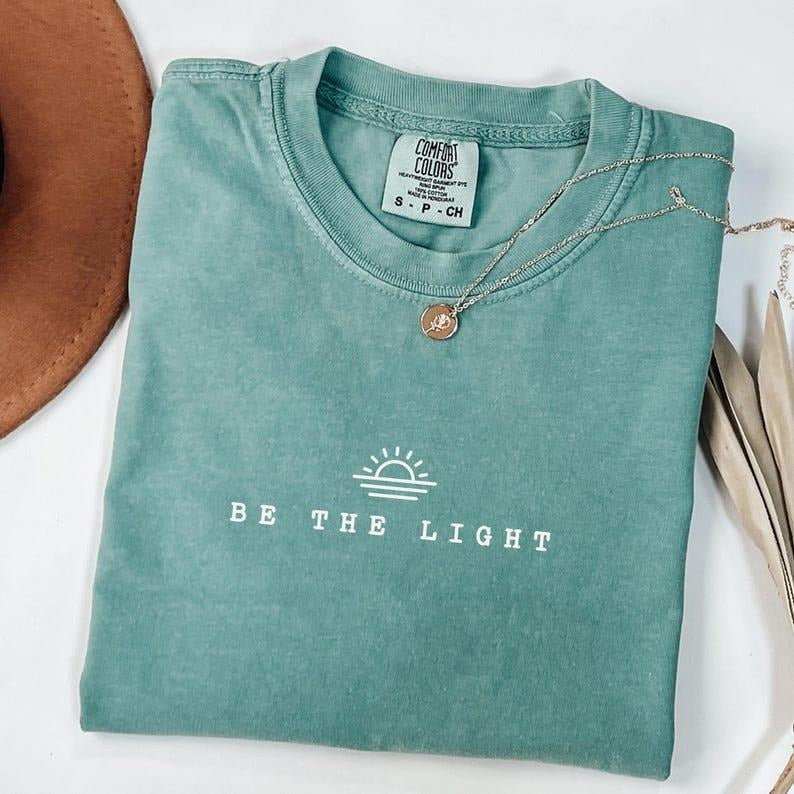 Comfort Color Christian Unisex Be The Light Bible Verse T-shirt, Holy Spirit Jesus Lover Christian Apparel For Women,...