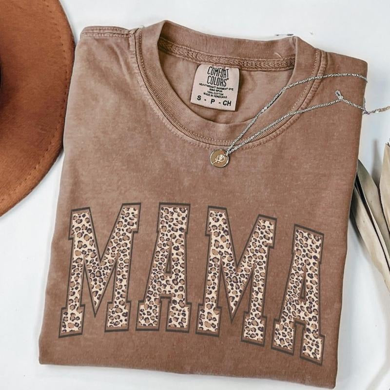 Comfort Color Leopard Mama Shirt, Mothers Day Gift, Mom Shirt, Retro Mama T-shirt, Gift For Mom, Mama Tee, Leopard Mama...