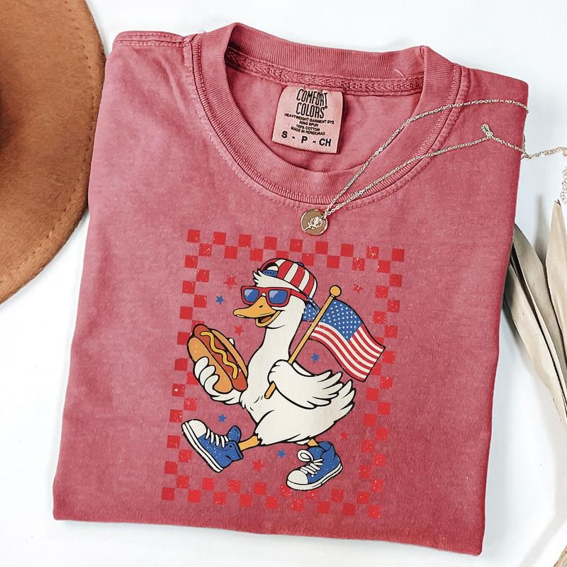 Comfort Colors 4th of July Goose Shirt, Funny Fourth Of July Tee, Patriotic Goose T-Shirt, Silly Gift, Unisex T-Shirt...
