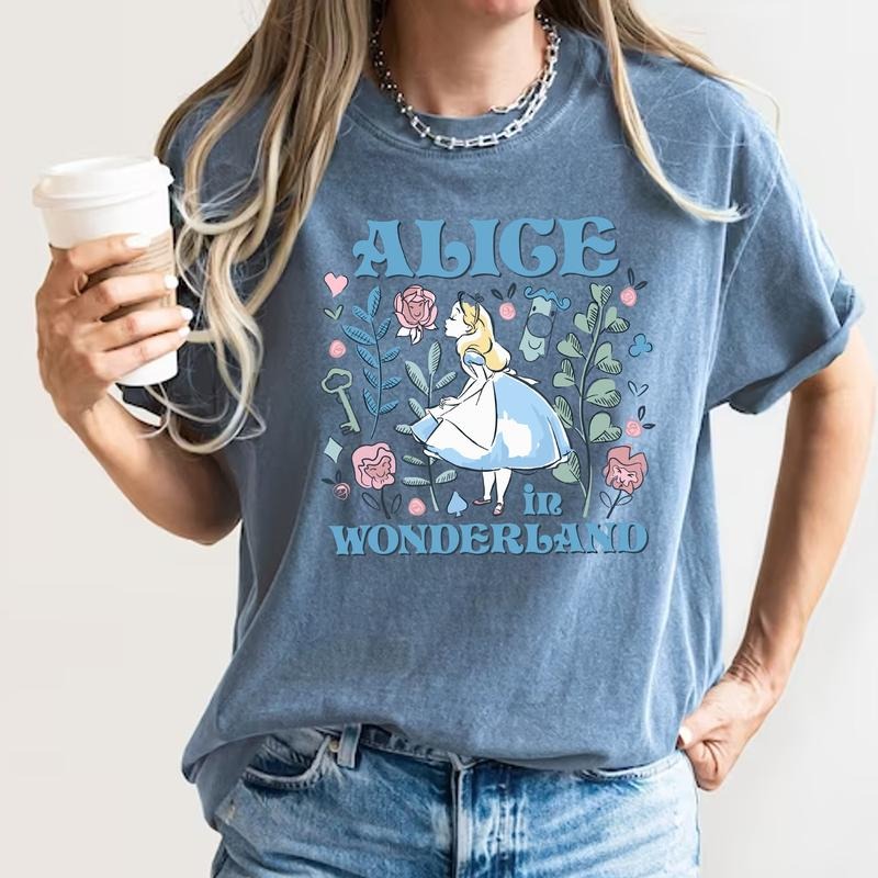 Comfort Colors Alice in Wonderland T Shirt, Princess Alice Shirt, Alice İn Wonderland Flowers Shirt Hoodie, Sweatshirt