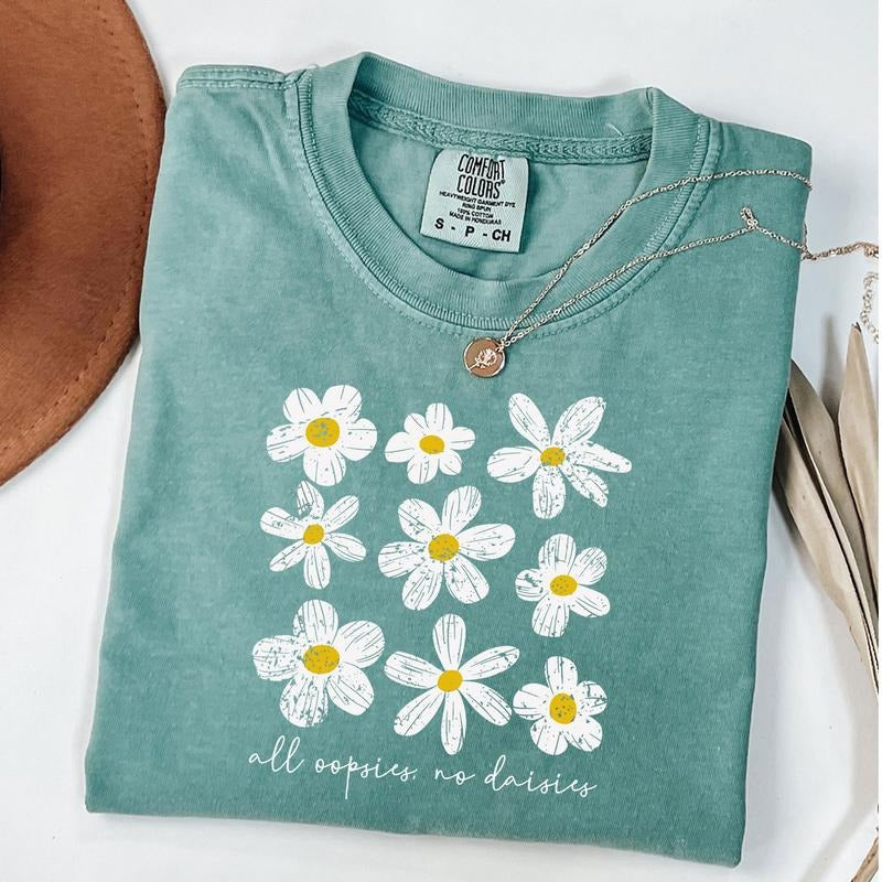 Comfort Colors All Oopsies No Daisies Shirt, Boho Flowers T-Shirt, Vintage Floral Tee, Wildflowers Shirt Hoodie, Sweatshirt