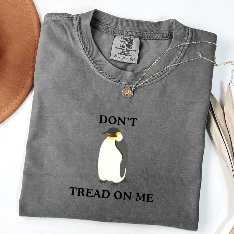 Comfort Colors Anti-Trump "Don't Tread On Me" Penguin T-Shirt, Anti Trump Tee, Penguin Tariffs Shirt, Tariff Penguins...