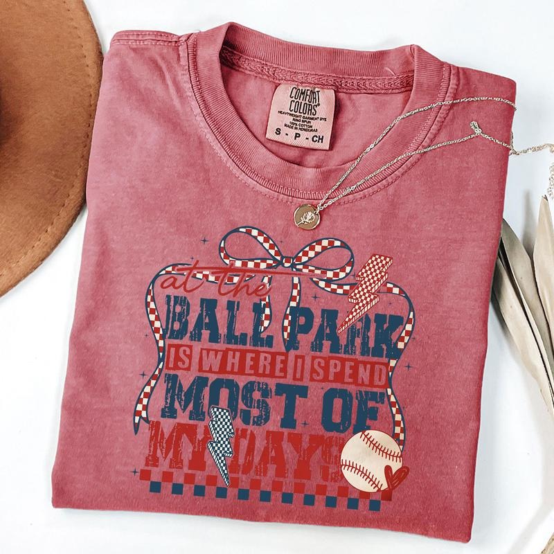 Comfort Colors Ballpark Is Where I Spend Most My Days Shirt Baseball Mom Shirt Game Day T-Shirts, Hoodie, Sweatshirt