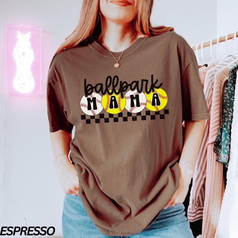 Comfort Colors Ballpark Mama T-Shirt, Baseball Mom T-Shirt, Softball Mom, Baseball Mama, Game day T-Shirt, Gift for Mom,...