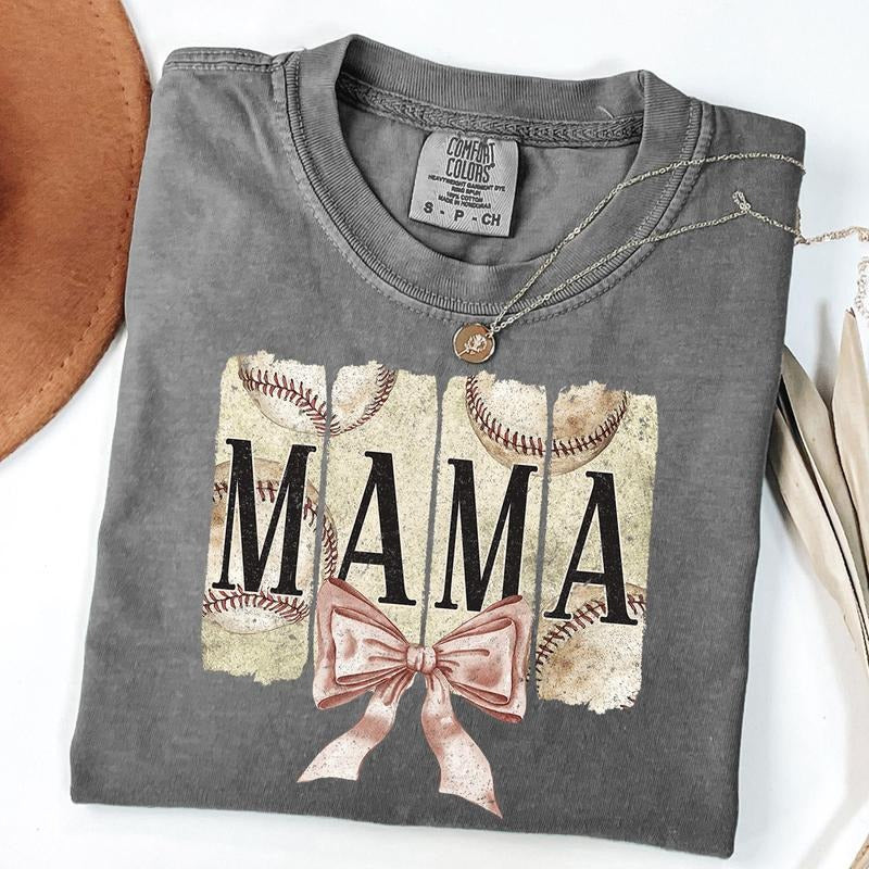 Comfort Colors Baseball Mama Shirt, Vintage Baseball Coquette Shirt, Baseball Mom T-shirt, Game Day Teestyle{n002}2...