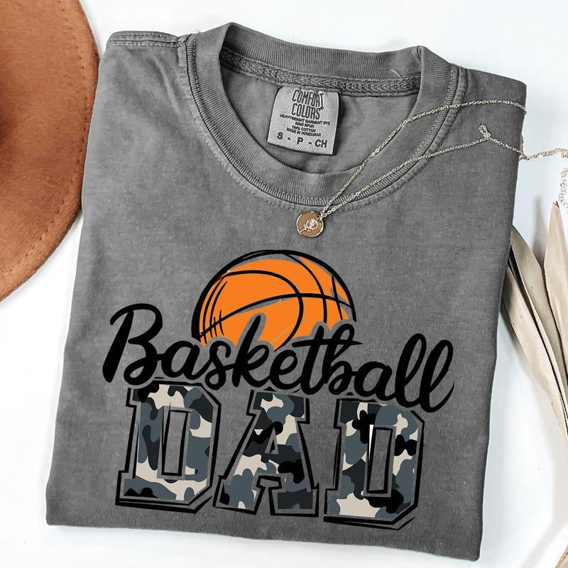 Comfort Colors Basketball Dad Father's Day Shirt, Camo Basketball Dad Shirt, New Dad Gift, Father's Day Gift Hoodie,...