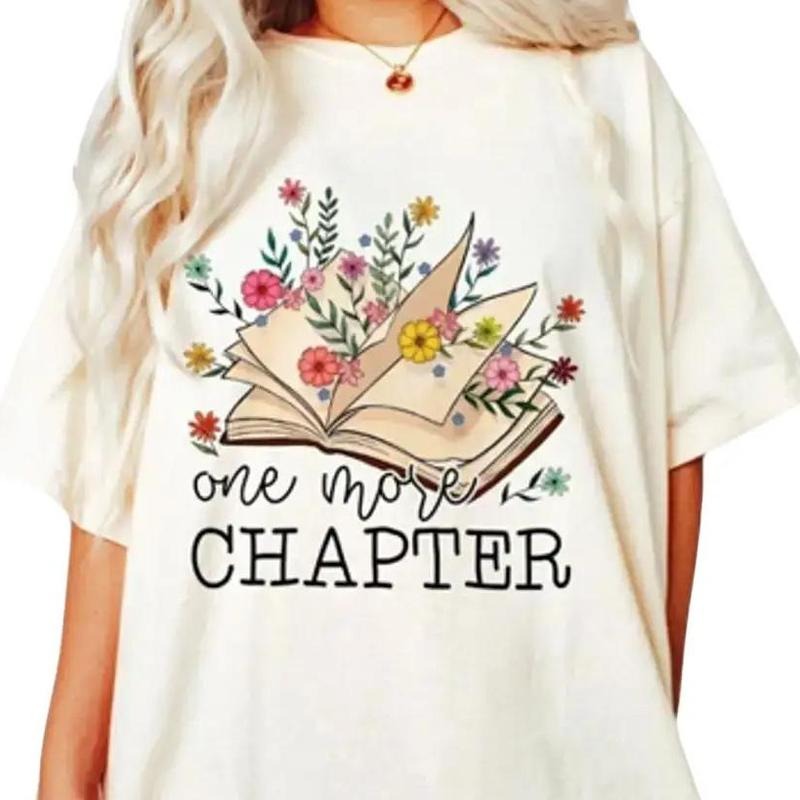 Comfort Colors Book Lover Shirt, One More Chapter Shirt, Minimalist Book Tshirt, Book Floral Shirt, Gifts for Bookworm,...