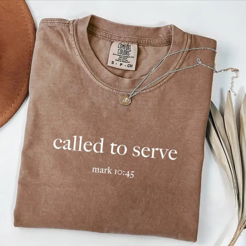 Comfort Colors Called To Serve T-Shirt, Bible Verse Shirt, Christian Shirt, Religious Shirt, God Lover Shirt, Christian...