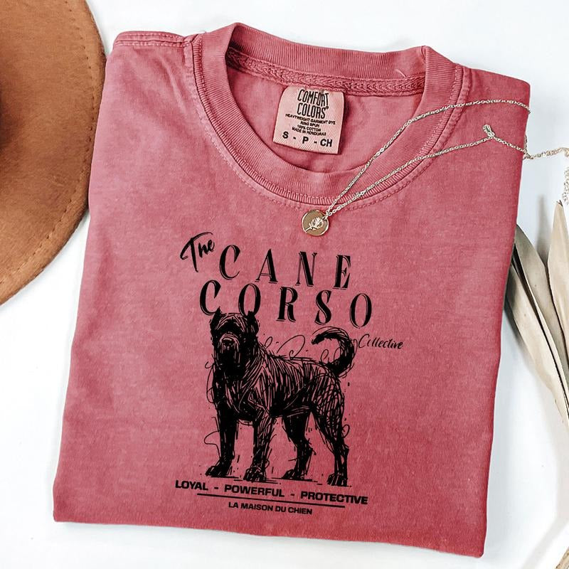 Comfort Colors Cane Corso T-Shirt, Elegant Standard Cane Corso Tee, Ink Sketch Poodle Shirt, Vintage Pet Graphic Tee,...