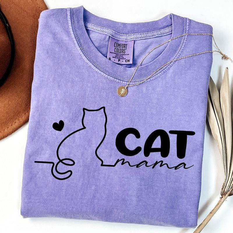 Comfort Colors Cat Mama Shirt Cat Mom Shirt Cat Mom T-Shirts, Hoodie, Sweatshirt