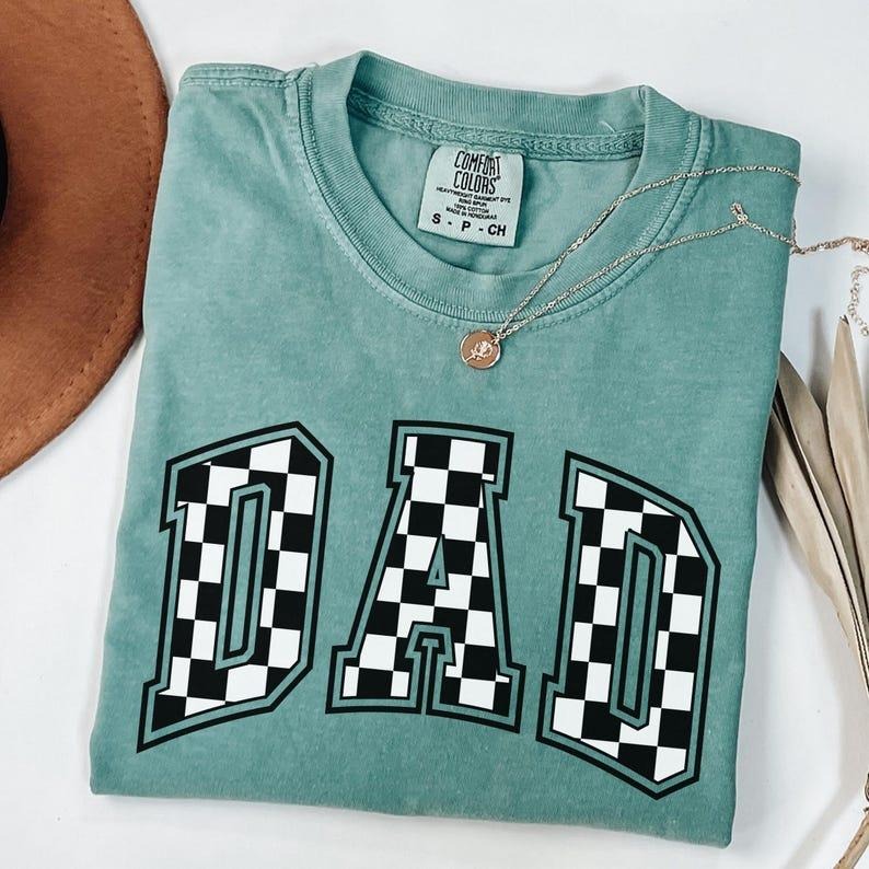Comfort Colors Checkered Dad T-Shirt, Dad Tee, Fathers Day Gifts, Gift For Dad, Fathers Day TShirt, Birthday Gift for...