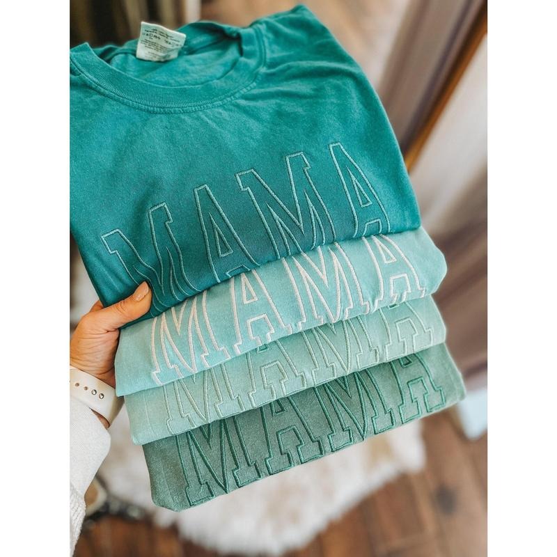 Comfort Colors College Block MAMA short sleeve tee | Vintage T-Shirt | Unisex Vintage Pigment Dyed | Mothers Day |...