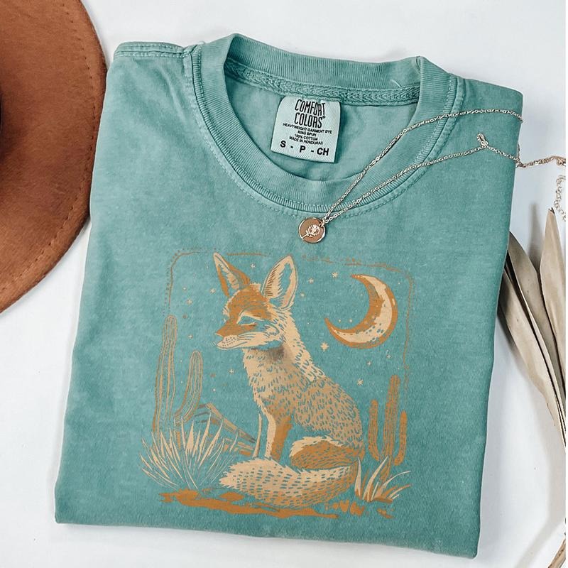 Comfort Colors Coyote Desert Nature Scenic Wild Animal South West Cactus T-Shirt Hoodie, Sweatshirt | HypeDripTees.com