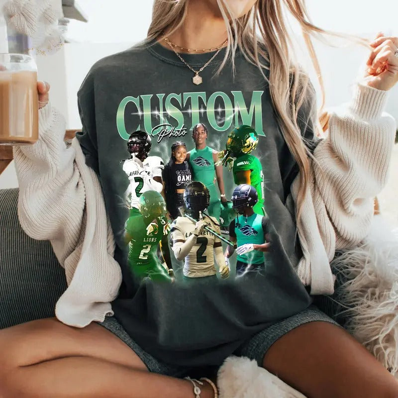 Comfort Colors Custom Your Own Shirt - Custom Bootleg Tee with Vintage Graphic Print - 90s Style Casual Summer Crewneck