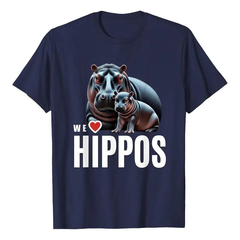 Comfort Colors Cute Mother and Baby Pygmy Hippos Viral Animal We Love Hippo T-Shirt Hoodie, Sweatshirt | HypeDripTees.com